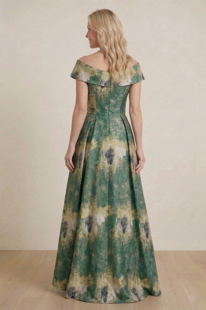 A-Line High-Low Jacquard Mother of the Bride Dress CM0423
