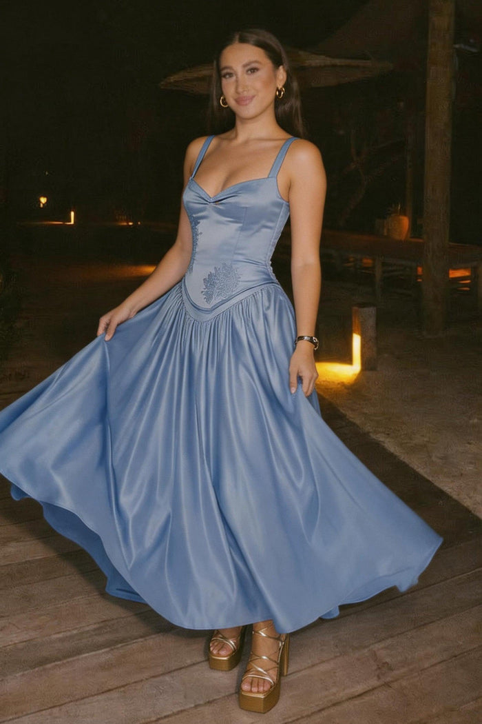 A-Line/Two-Piece Ankle Length Soft Satin Bridesmaid Dress CG0311BM