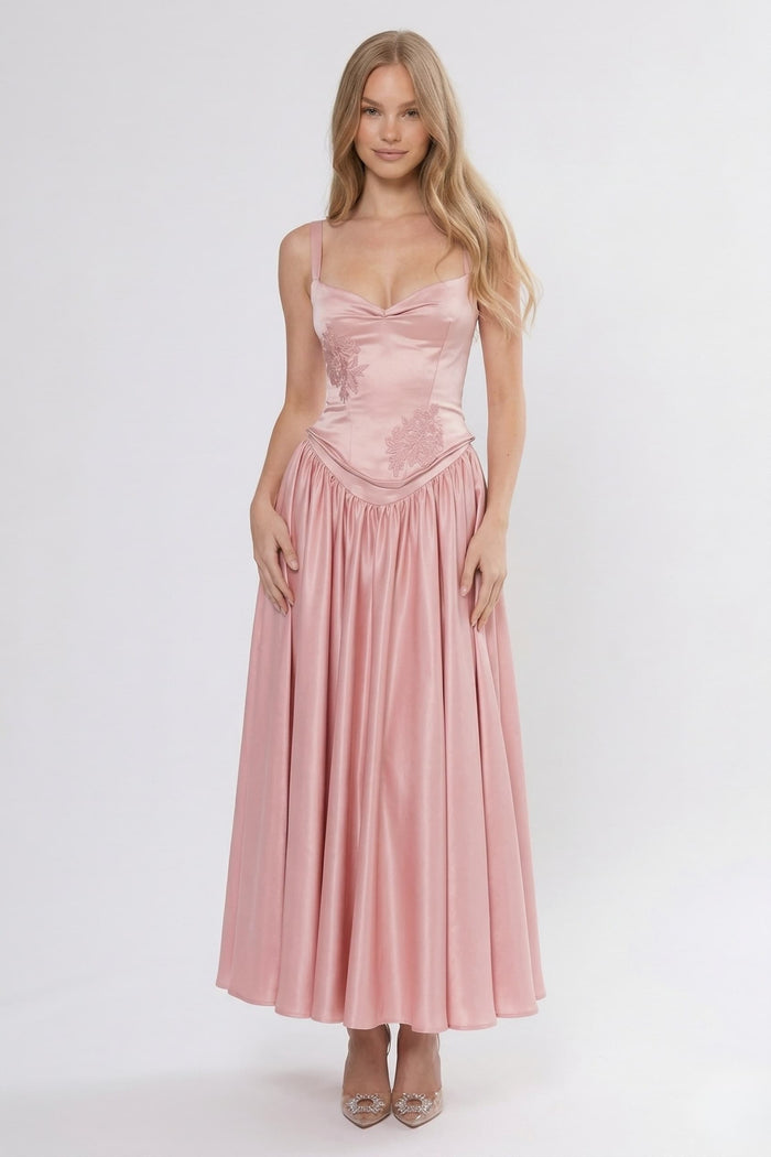 A-Line/Two-Piece Ankle Length Soft Satin Bridesmaid Dress CG0311BM