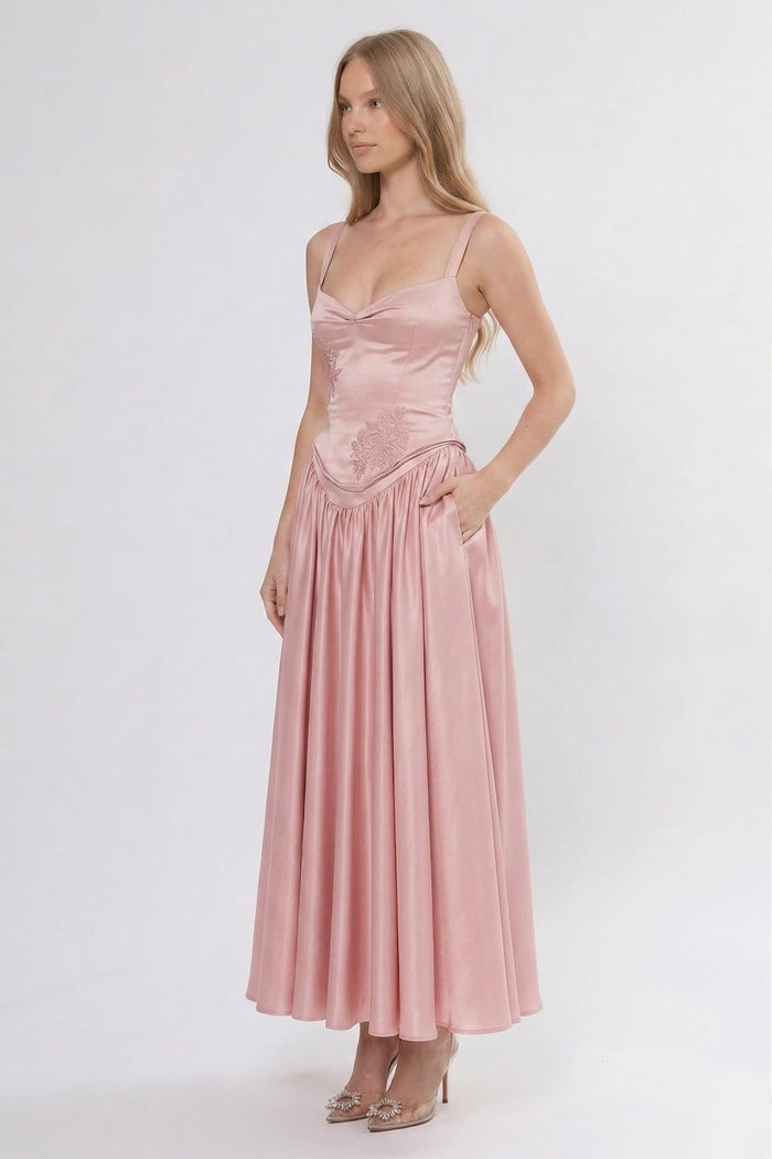 A-Line/Two-Piece Ankle Length Soft Satin Bridesmaid Dress CG0311BM
