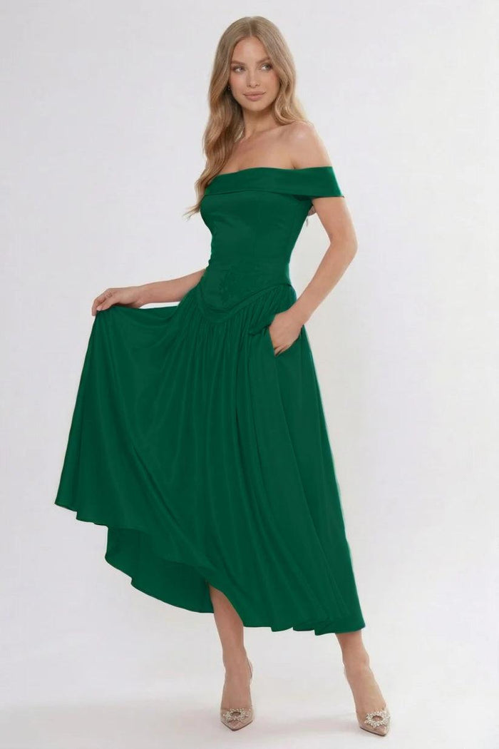 A-Line/Two-Piece Ankle Length Soft Satin Bridesmaid Dress CG0313BM