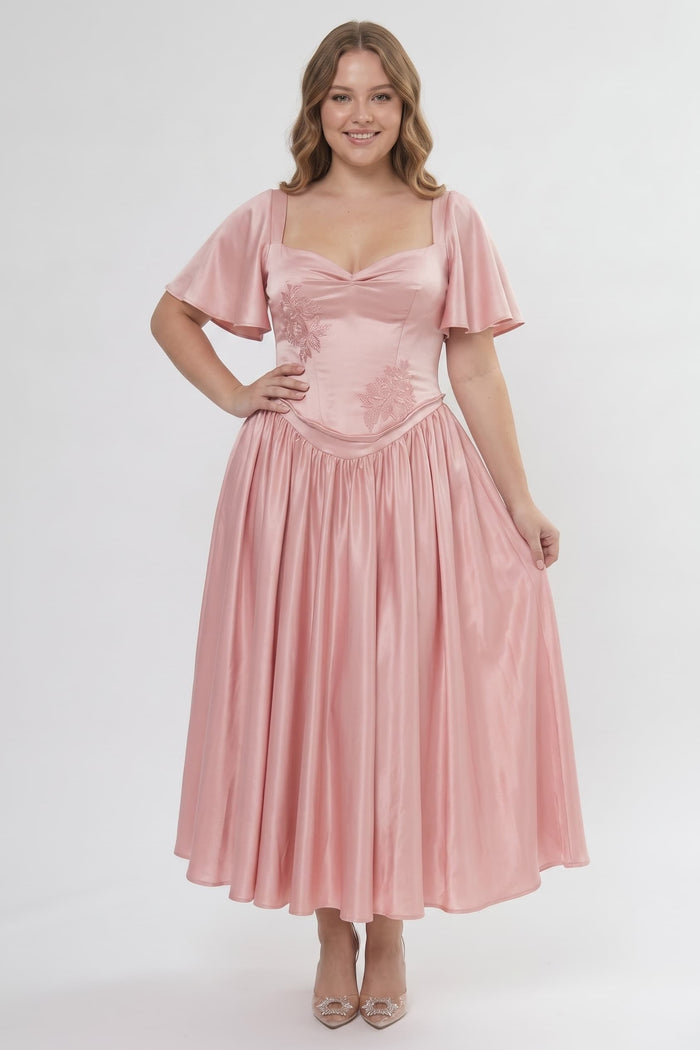 A-Line/Two-Piece Ankle Length Soft Satin Bridesmaid Dress CG0317BM