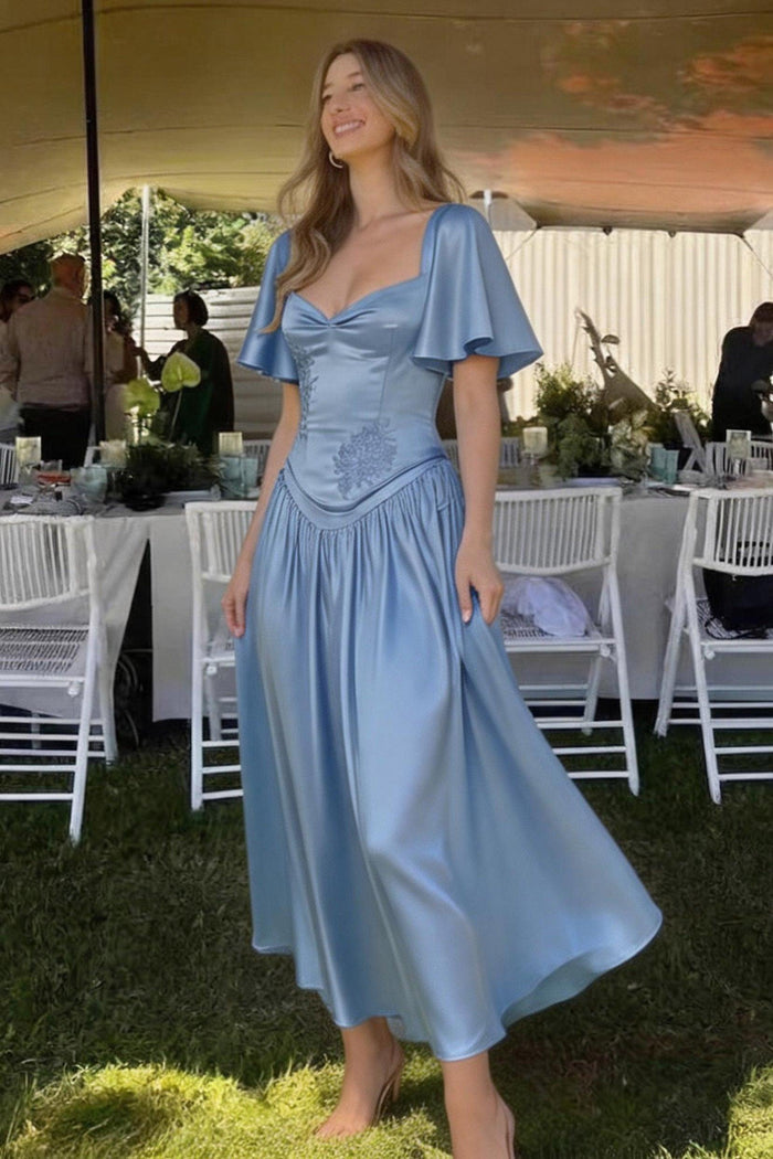 A-Line/Two-Piece Ankle Length Soft Satin Bridesmaid Dress CG0317BM