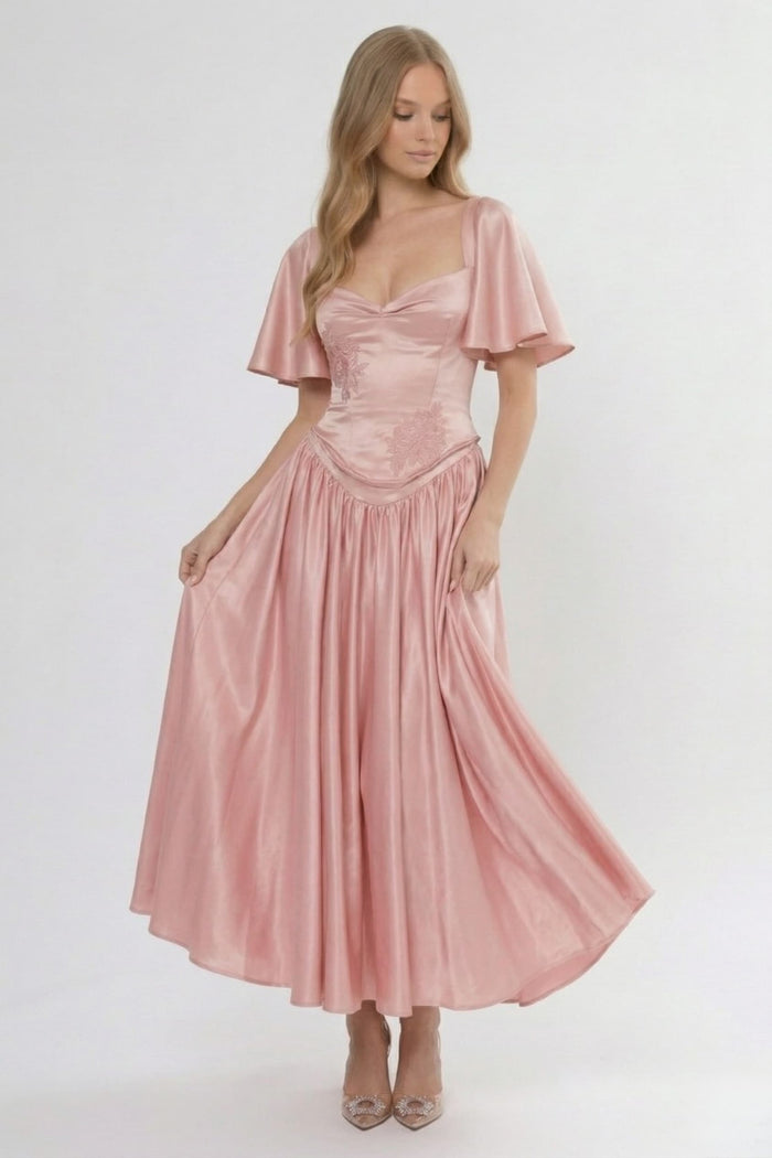 A-Line/Two-Piece Ankle Length Soft Satin Bridesmaid Dress CG0317BM