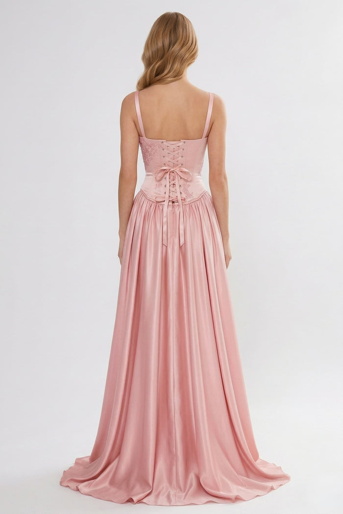 A-Line/Two-Piece Floor Length Soft Satin Bridesmaid Dress CG0310BM
