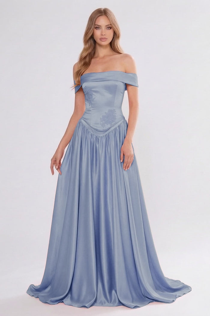 A-Line/Two-Piece Floor Length Soft Satin Bridesmaid Dress CG0312BM