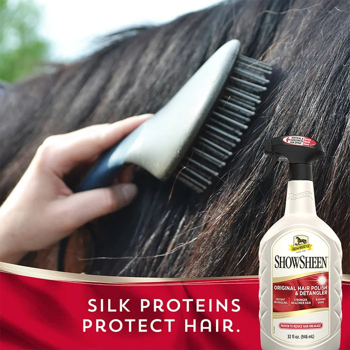 Horseowner brushed a horses mane.