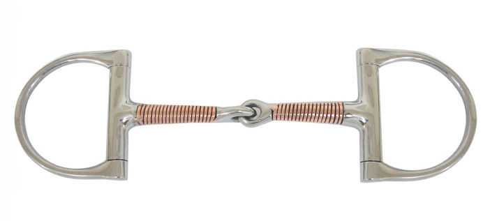 AJ Tack Copper Inlay Dee Ring Bit