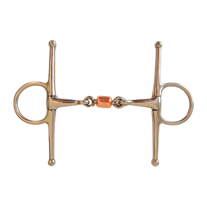 AJ Tack Full Cheek Snaffle Bit with Copper Roller, 5"