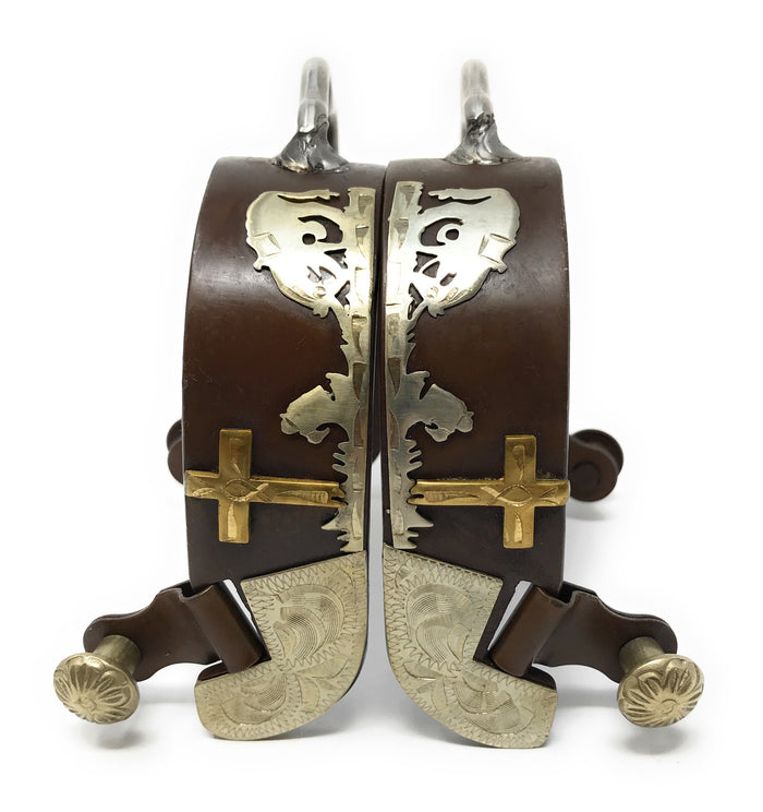 AJ Tack Antique Brown Praying Cowboy Bumper Spurs - Mens