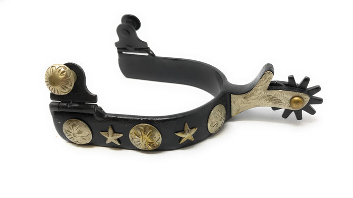 AJ Tack Antique Brown Starts and Flowers Spurs - MensAJ Tack Antique Brown Stars and Flowers Spurs - Mens