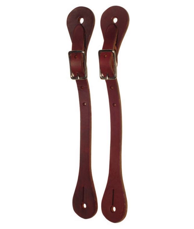 AJ Tack Antique Brown Team Roping Spur Strap Set - Mens