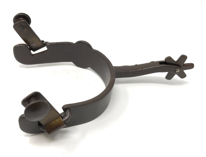 AJ Tack Antique Brown Cross Offset Spurs - Mens