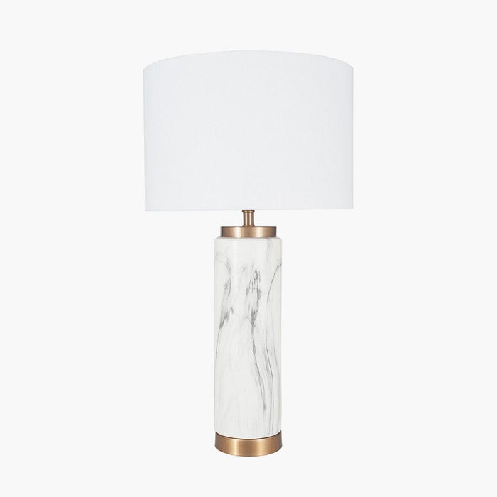 Alessia Marble Effect Ceramic Table Lamp Lighting