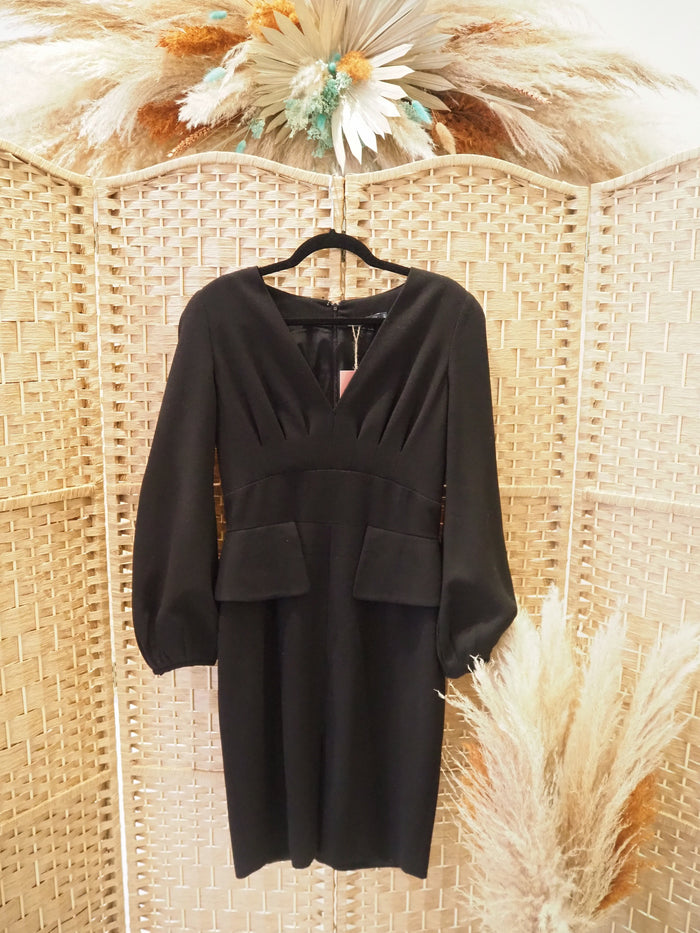 Alexander McQueen Black Balloon Sleeve Dress