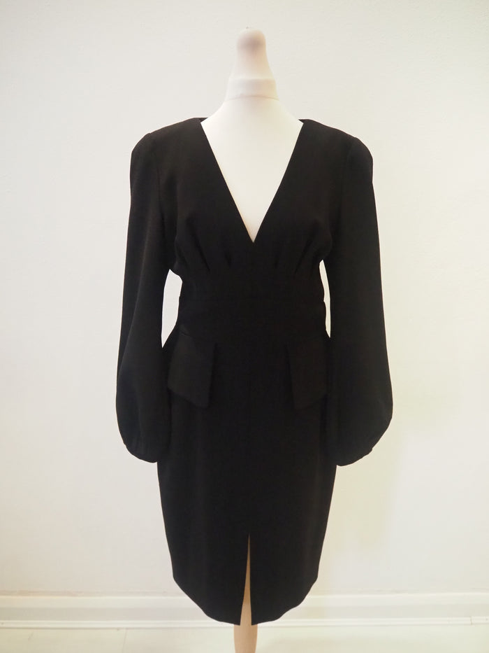 Alexander McQueen Black Balloon Sleeve Dress