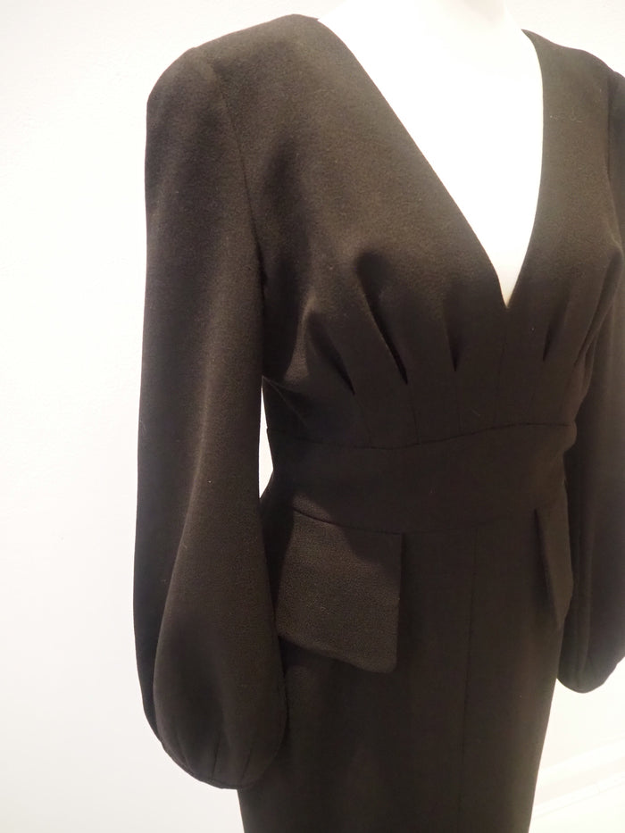 Alexander McQueen Black Balloon Sleeve Dress