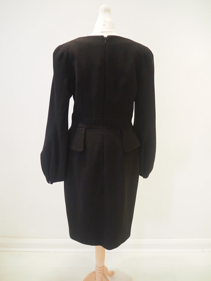 Alexander McQueen Black Balloon Sleeve Dress