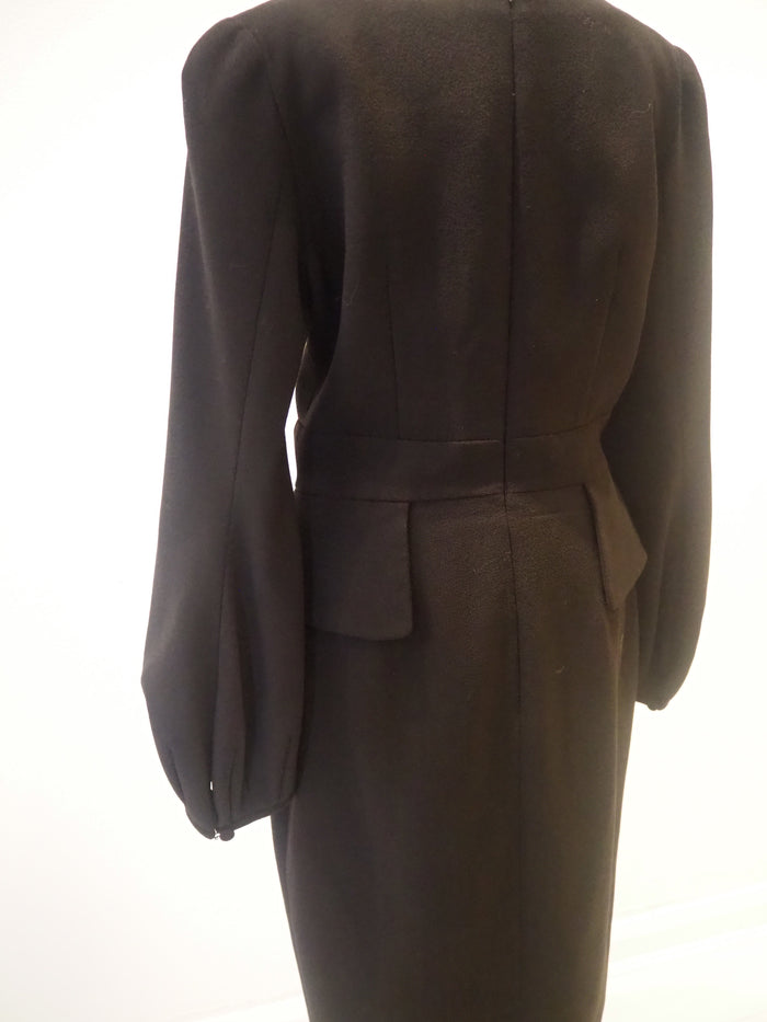 Alexander McQueen Black Balloon Sleeve Dress