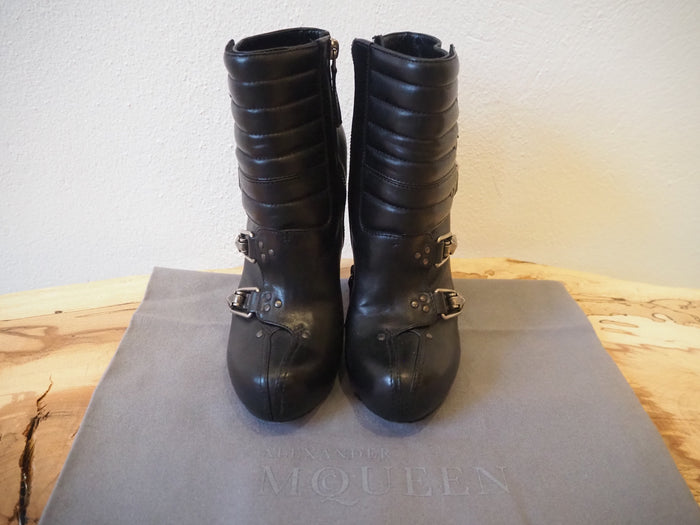 Alexander McQueen Buckle High Heel Boot Size 5