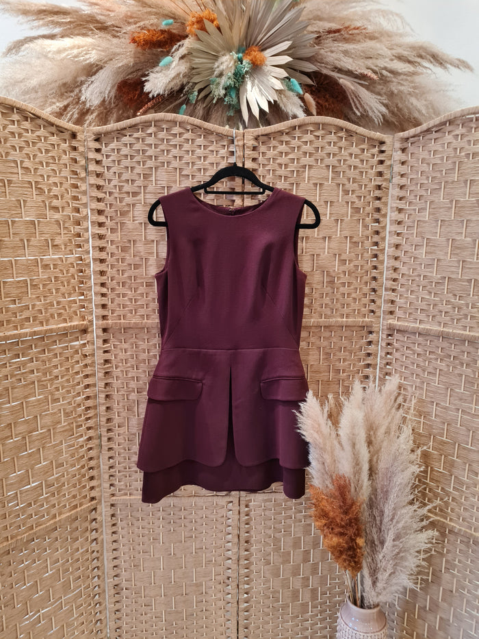 Alexander McQueen Burgundy Shift Dress Medium
