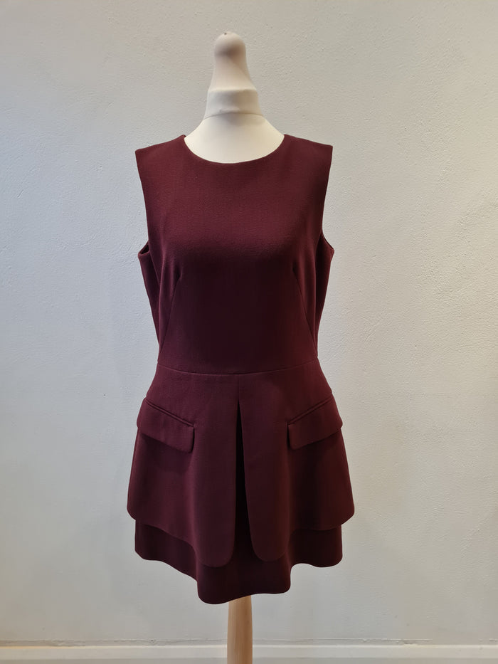 Alexander McQueen Burgundy Shift Dress Medium