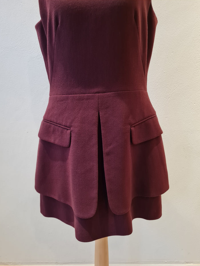 Alexander McQueen Burgundy Shift Dress Medium
