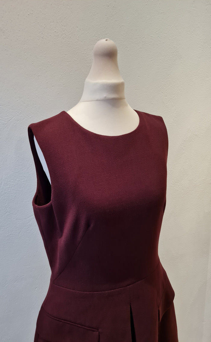 Alexander McQueen Burgundy Shift Dress Medium