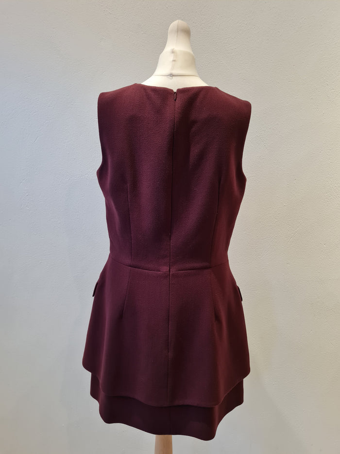 Alexander McQueen Burgundy Shift Dress Medium