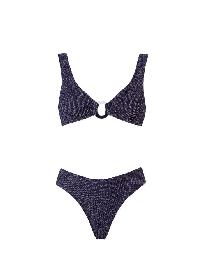 Bikini Stefania Frangista Ali Hoop Over The Shoulder Bikini Seersucker Blue Apoella