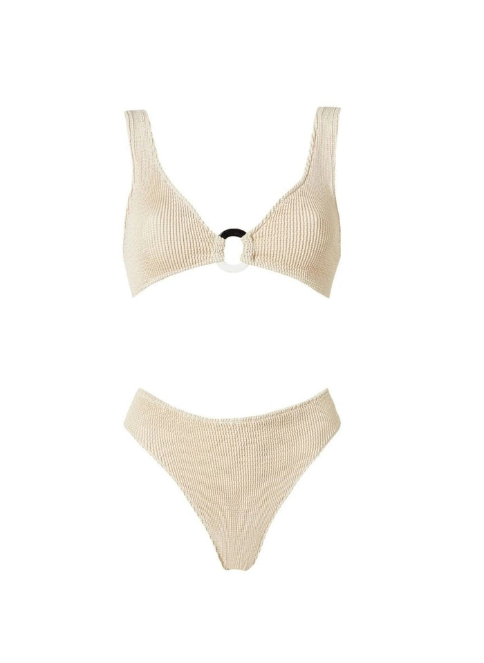 Bikini Stefania Frangista Ali Hoop Over The Shoulder Bikini Seersucker Cream Apoella