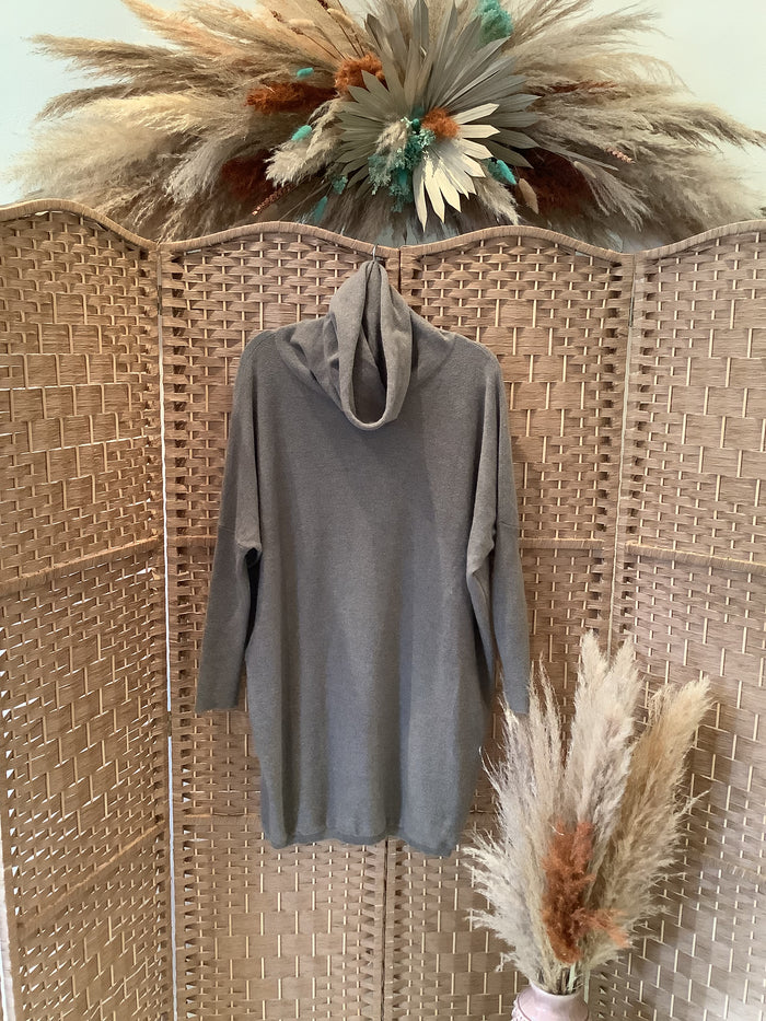 Allude Cashmere Taupe Jumper Dress S