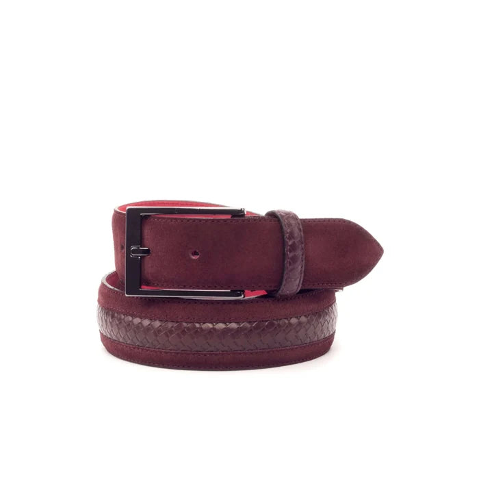 Amit Venice belt in burgundy leather with black buckle