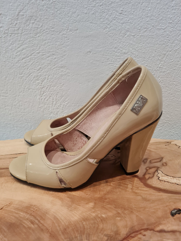 Armani Nude Peep Toe Size 3.5