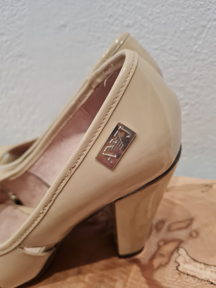 Armani Nude Peep Toe Size 3.5