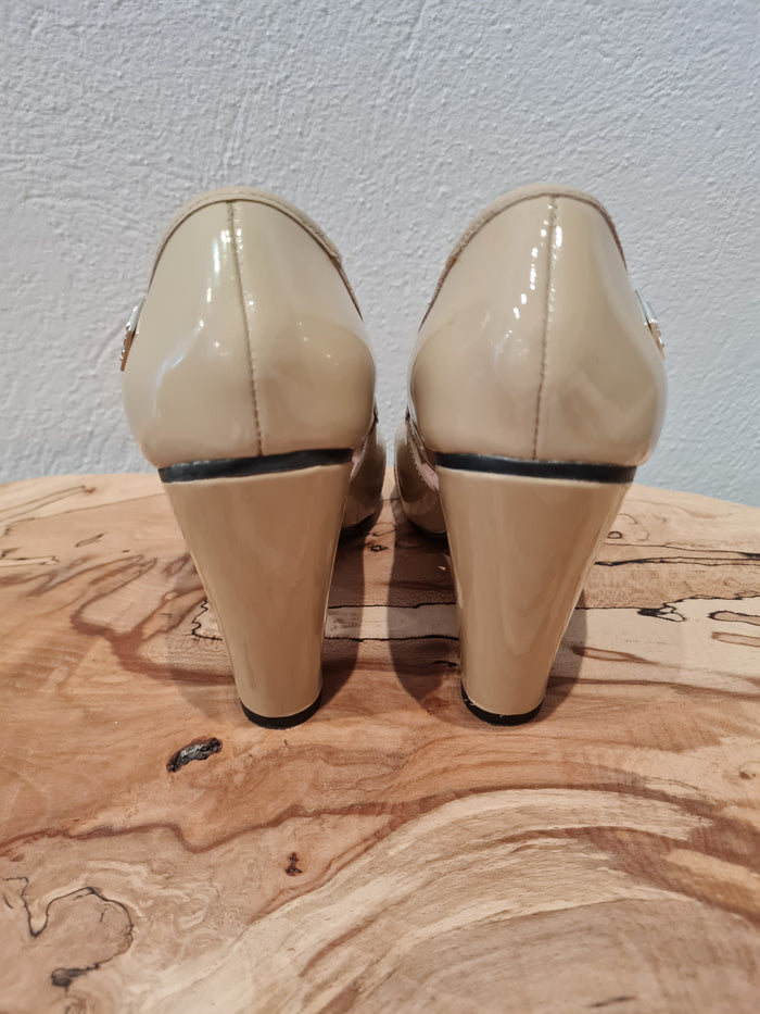 Armani Nude Peep Toe Size 3.5