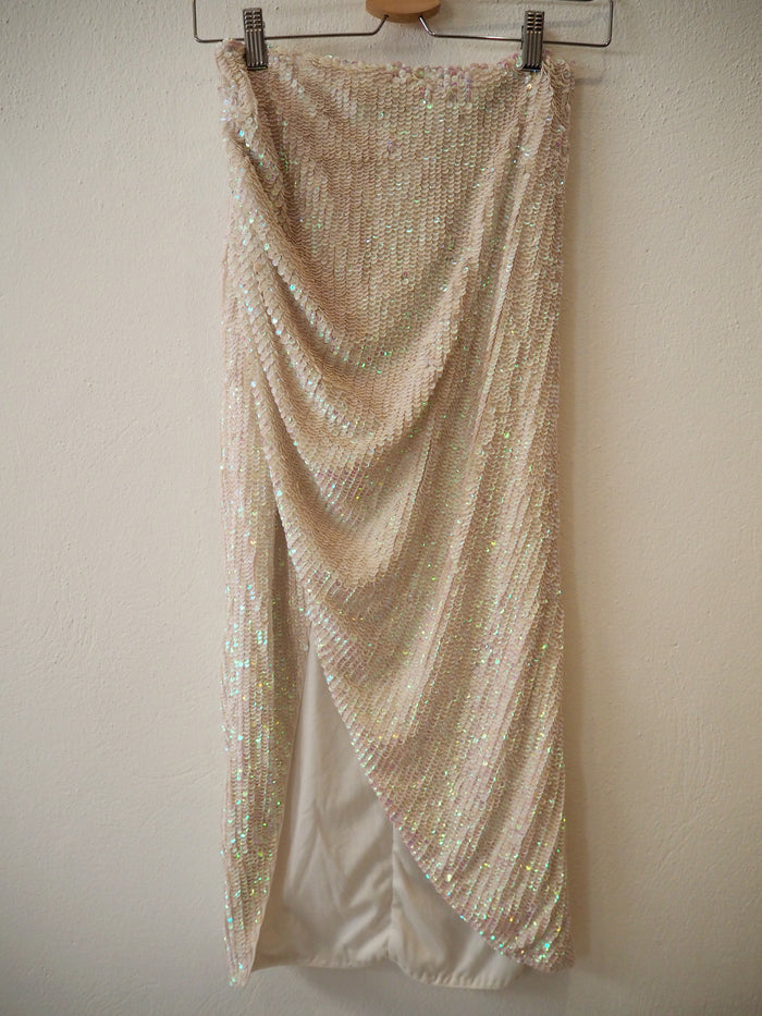 ASOS White Sequin Skirt Size 8 (New)