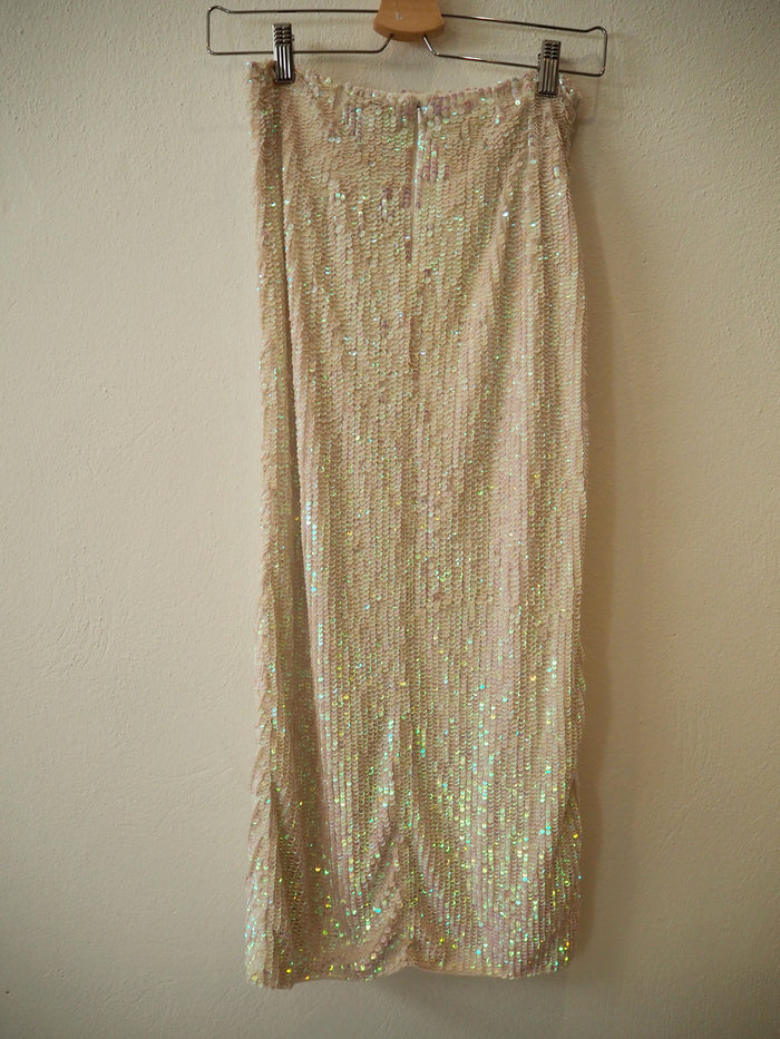 ASOS White Sequin Skirt Size 8 (New)