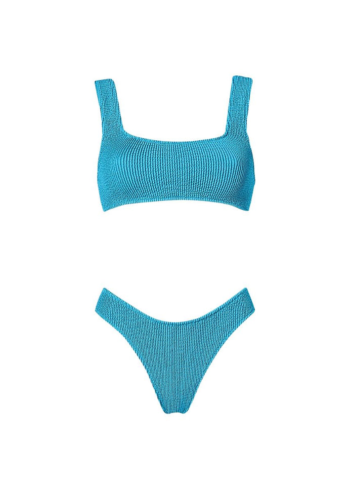 Bikini Stefania Frangista August Athletic Bikini Seersucker Metallic Azure Apoella