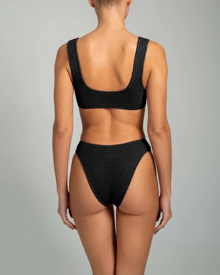 Bikini Stefania Frangista August Athletic Bikini Seersucker Metallic Black Apoella