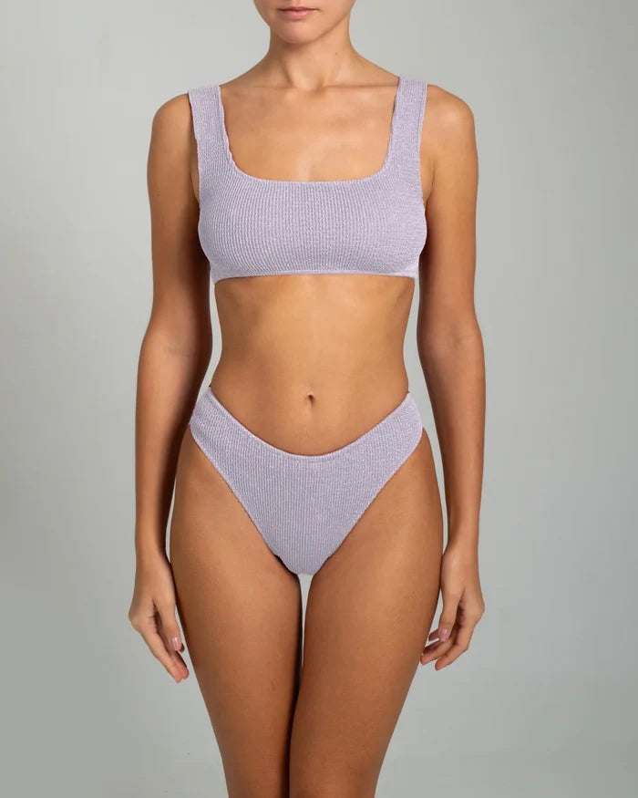 Bikini Stefania Frangista August Athletic Bikini Seersucker Metallic Lilac Apoella
