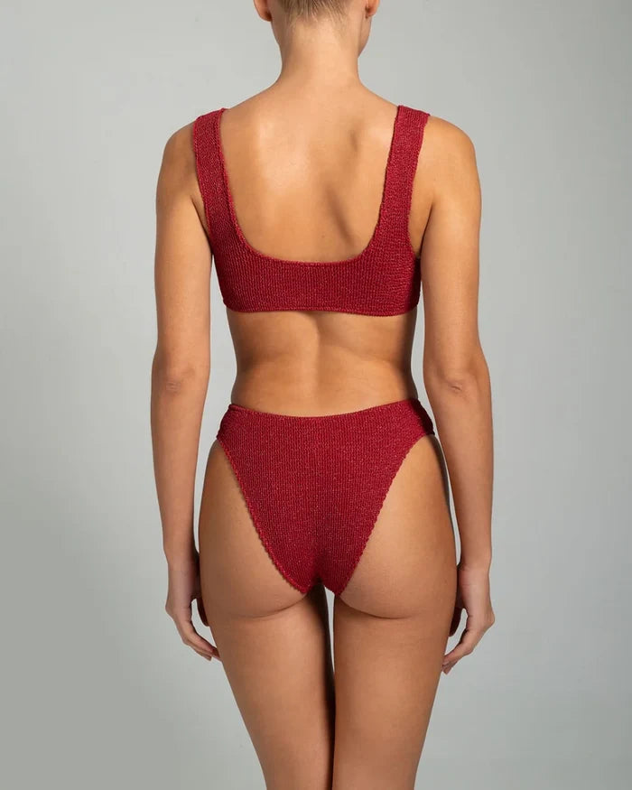 Bikini Stefania Frangista August Athletic Bikini Seersucker Metallic Red Apoella