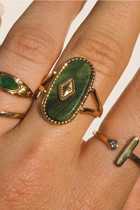 Aurora Stone Ring- Emerald