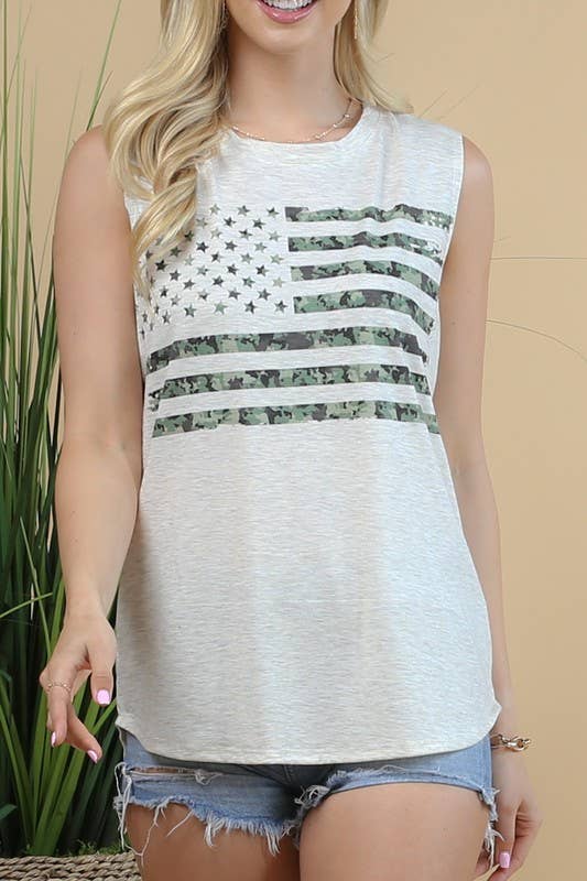 Avery Camo American Flag Muscle Tank – Made in USA