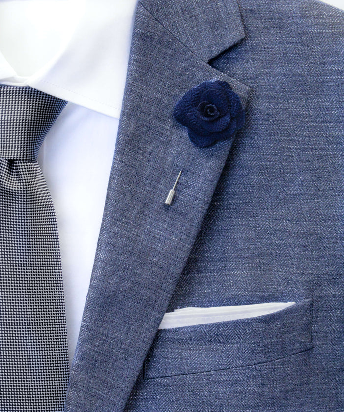 Back In Black Flower Lapel Pin