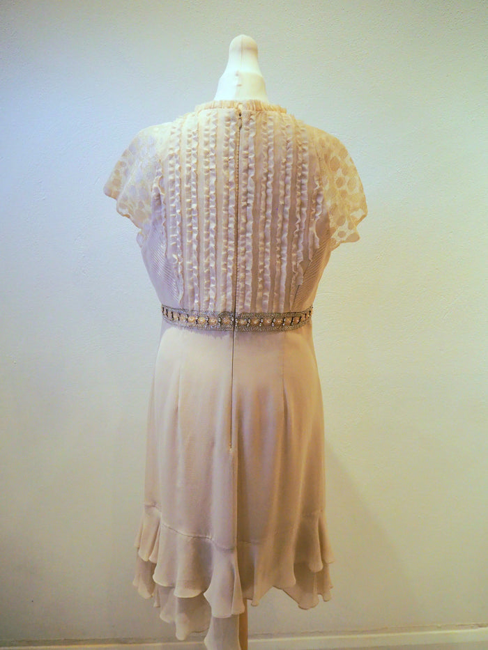 Badgley Mischka Nude Bead Dress NEW Size 10