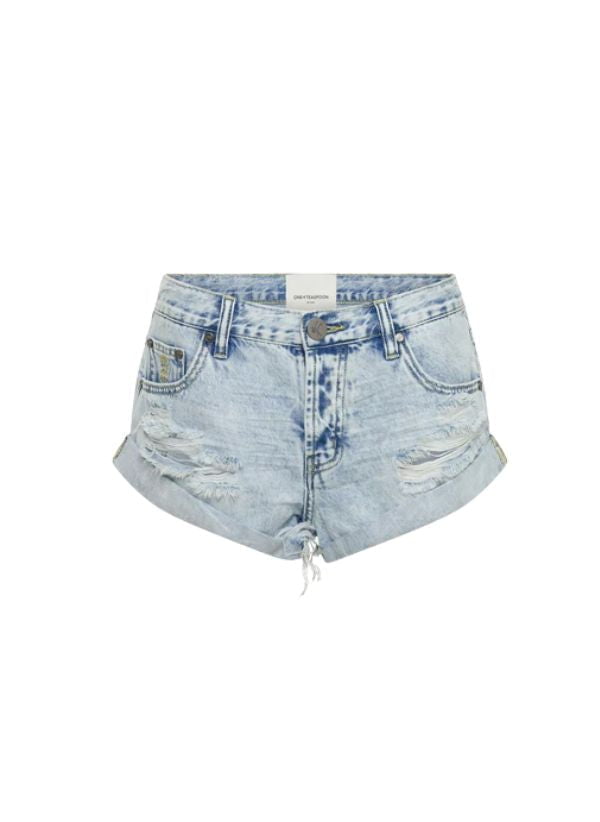 Shorts One Teaspoon Bandits Low Waist Denim Shorts Depeche Blue Apoella