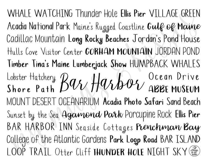 Bar Harbor, ME Digital Download
