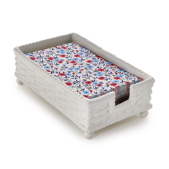 Basketweave Guest Towel/Utensil Napkin Holder