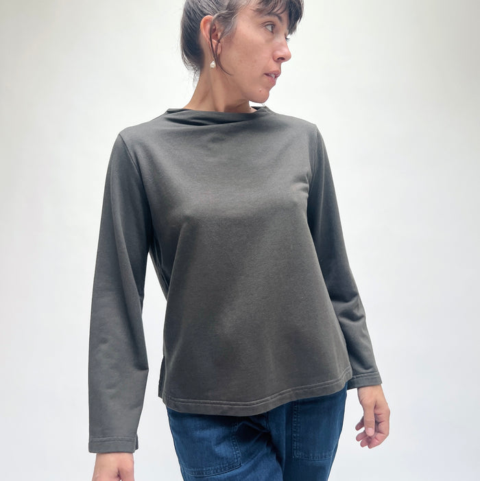 Belen Mockneck Shirt in Kelp